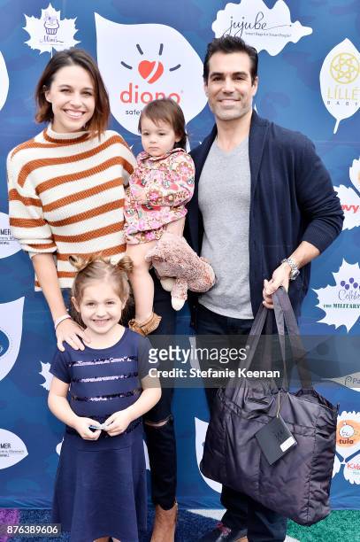 Kaitlin Vilasuso, Jordi Vilasuso and children attend Diono Presents Inaugural A Day of Thanks and Giving Event at The Beverly Hilton Hotel on...
