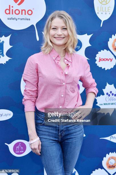 Emilie de Ravin attends Diono Presents Inaugural A Day of Thanks and Giving Event at The Beverly Hilton Hotel on November 19, 2017 in Beverly Hills,...