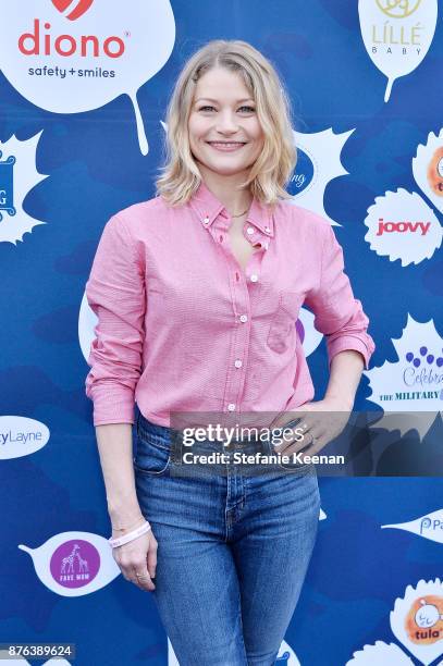 Emilie de Ravin attends Diono Presents Inaugural A Day of Thanks and Giving Event at The Beverly Hilton Hotel on November 19, 2017 in Beverly Hills,...