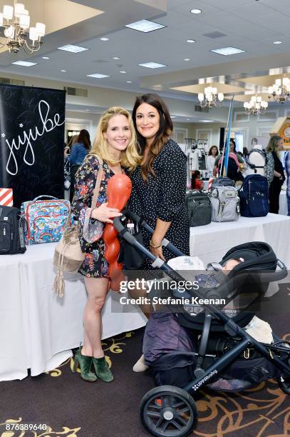 Sally Pressman and Angelique Cabral attend Diono Presents Inaugural A Day of Thanks and Giving Event at The Beverly Hilton Hotel on November 19, 2017...