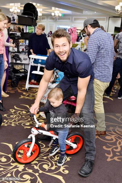 Scott Clifton and son attend Diono Presents Inaugural A Day of Thanks and Giving Event at The Beverly Hilton Hotel on November 19, 2017 in Beverly...