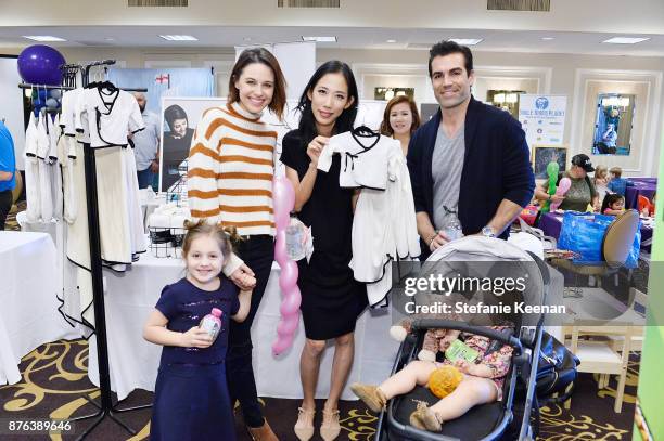 Kaitlin Vilasuso, Jordi Vilasuso and children attend Diono Presents Inaugural A Day of Thanks and Giving Event at The Beverly Hilton Hotel on...