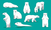 Cute Polar Bear Swimming Cartoon Vector Illustration