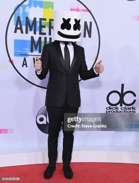 Marshmello attends the 2017 American Music Awards at Microsoft Theater on November 19, 2017 in Los Angeles, California.