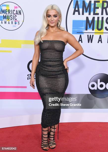Bebe Rexha attends the 2017 American Music Awards at Microsoft Theater on November 19, 2017 in Los Angeles, California.