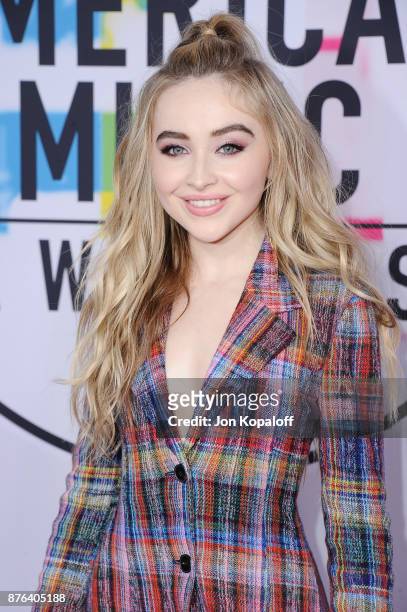 Sabrina Carpenter attends the 2017 American Music Awards at Microsoft Theater on November 19, 2017 in Los Angeles, California.