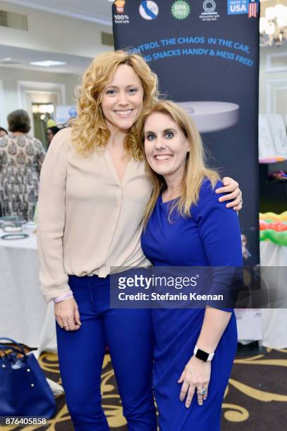 Annie Tedesco and Courtney Faith Vera attend Diono Presents Inaugural A Day of Thanks and Giving Event at The Beverly Hilton Hotel on November 19,...