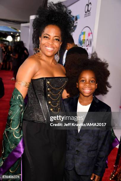 Callaway Lane and Raif-Henok Emmanuel Kendrick attend the 2017 American Music Awards at Microsoft Theater on November 19, 2017 in Los Angeles,...