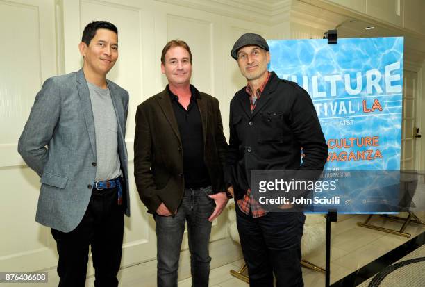 Journalist Chris Lee, writer Steven Rogers and director Craig Gillespie attend the "I, Tonya" screening and interview with Craig Gillespie and Steven...