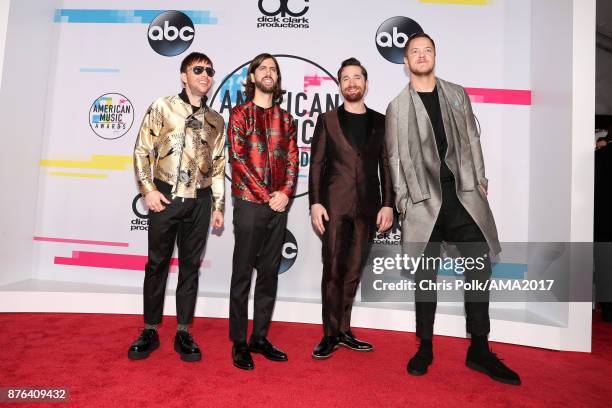 Imagine Dragons attends the 2017 American Music Awards at Microsoft Theater on November 19, 2017 in Los Angeles, California.