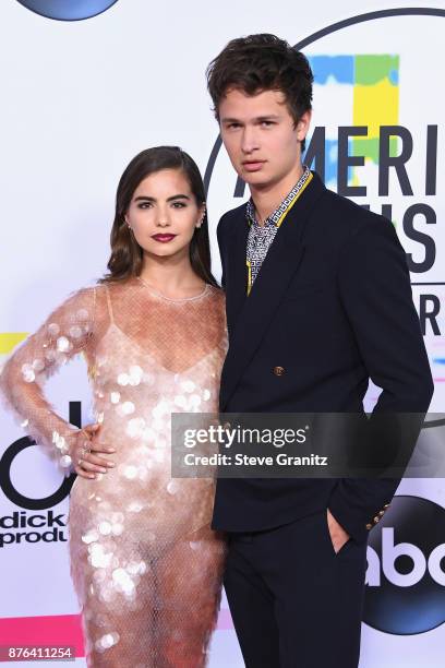 Violetta Komyshan and Ansel Elgort attend the 2017 American Music Awards at Microsoft Theater on November 19, 2017 in Los Angeles, California.