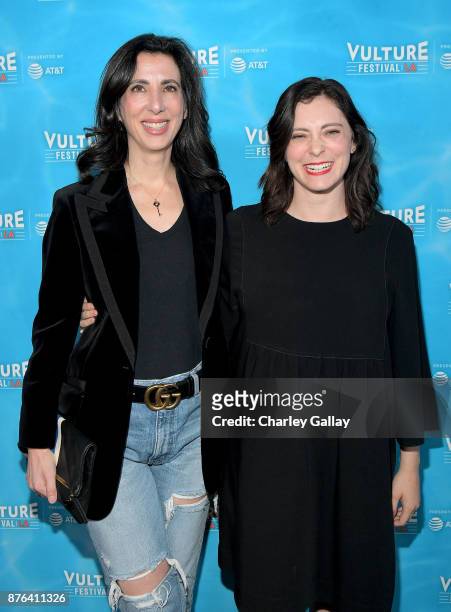 Producer Aline Brosh McKenna and actor Rachel Bloom attend the 'Crazy Ex-Girlfriend: 100th Song Celebration Sing-a-Long' event during Vulture...