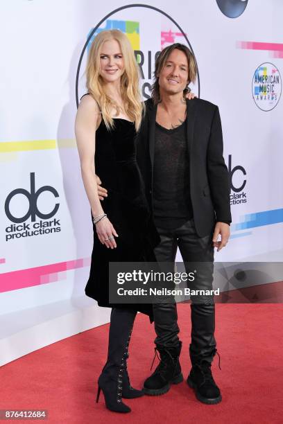 Nicole Kidman and Keith Urban attend the 2017 American Music Awards at Microsoft Theater on November 19, 2017 in Los Angeles, California.