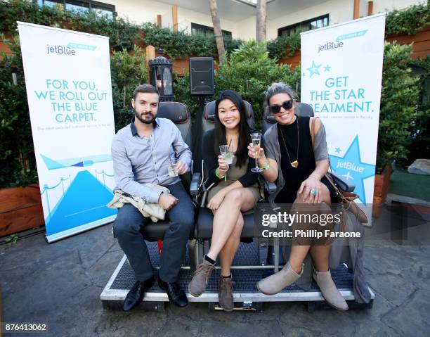 Branding is displayed in the Vulture Lounge during Vulture Festival LA presented by AT&T at The Hollywood Roosevelt Hotel on November 19, 2017 in...