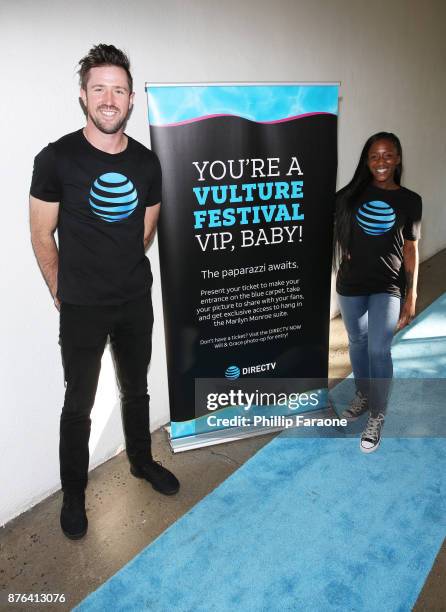 Branding is displayed in the Vulture Lounge during Vulture Festival LA presented by AT&T at The Hollywood Roosevelt Hotel on November 19, 2017 in...