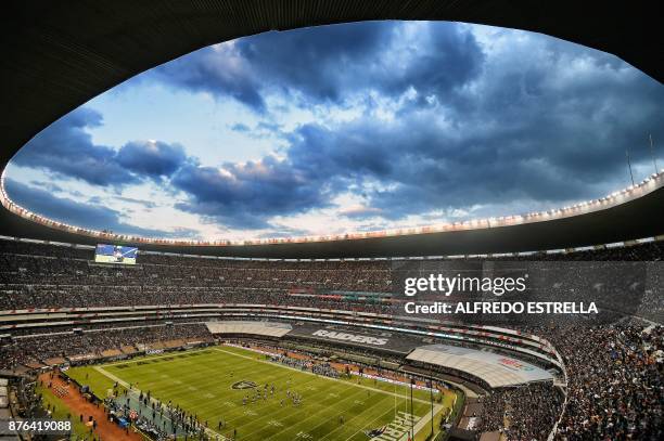 View of the Azteca Stadium during the 2016 NFL week 11 regular season football game between Oakland Raiders and New England Patriots' on November 19,...