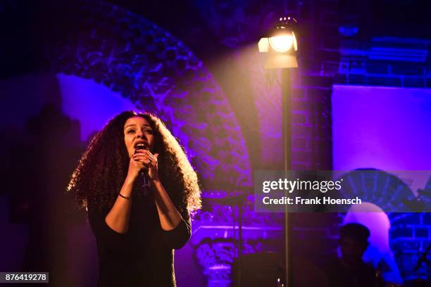 German singer Joy Denalane performs live on stage during a concert at the Passionskirche on November 19, 2017 in Berlin, Germany.