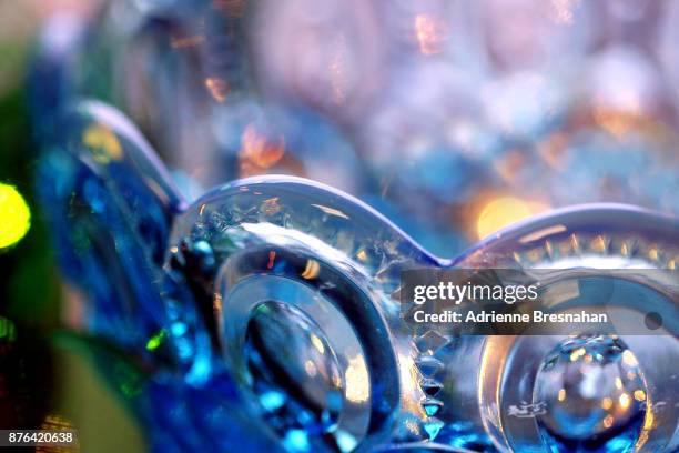 ornate blue antique glass bowl - blue bowl fotografías e imágenes de stock