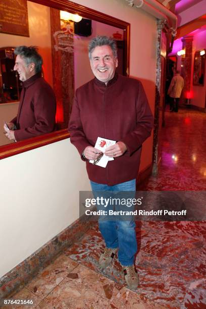 Daniel Auteuil attends Barbara makes Gerard Depardieu triumph in "Depardieu Chante Barbara" at "Le Cirque D'Hiver" on November 19, 2017 in Paris,...