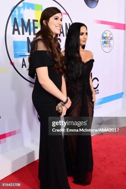 Virginia State Delegate Danica Roem and Demi Lovato attends the 2017 American Music Awards at Microsoft Theater on November 19, 2017 in Los Angeles,...