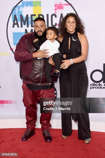 Khaled, Asahd Tuck Khaled and Nicole Tuck attend 2017 American Music Awards at Microsoft Theater on November 19, 2017 in Los Angeles, California.