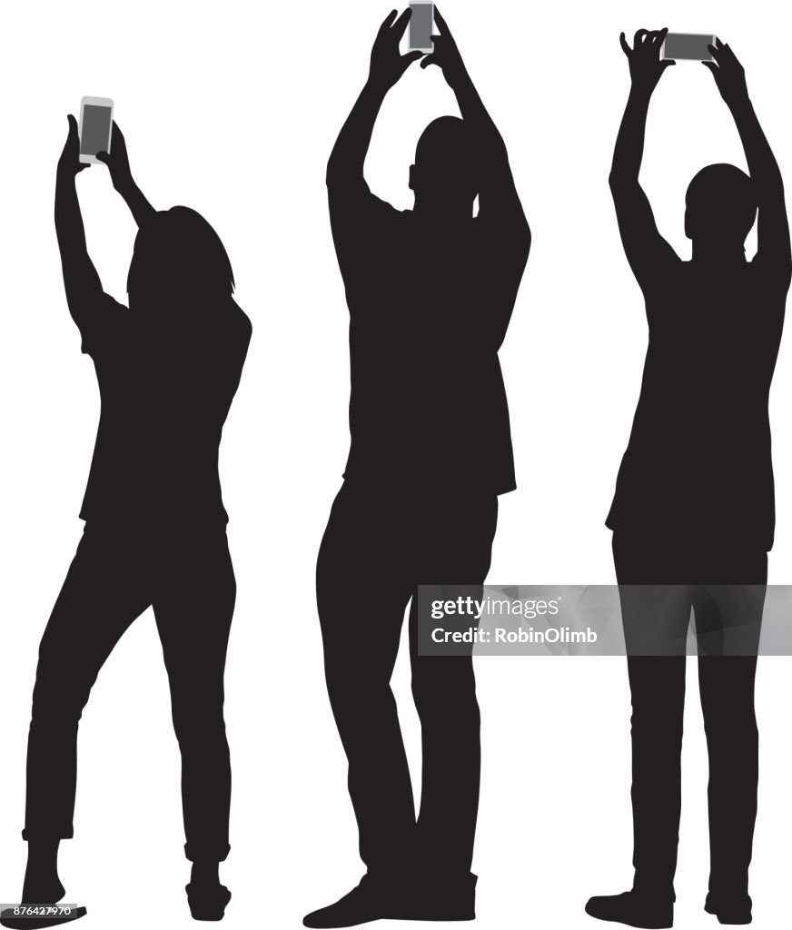 Three People Taking Pics With Smart Phones