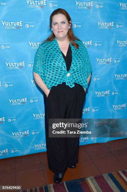 Actress Donna Lynne Champlin attends the Crazy Ex-Girlfriend: 100th Song Celebration Sing-a-Long event during Vulture Festival Los Angeles at...