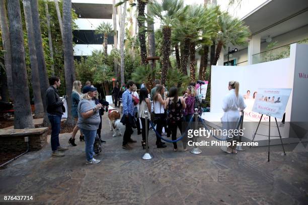 Festivalgoers visit the 'Will & Grace' activation in the Vulture Lounge during Vulture Festival LA presented by AT&T at The Hollywood Roosevelt Hotel...