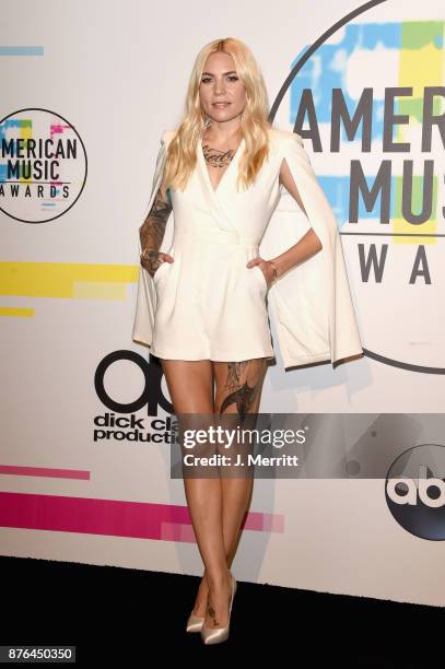 Skylar Grey poses in the press room during 2017 American Music Awards at Microsoft Theater on November 19, 2017 in Los Angeles, California.