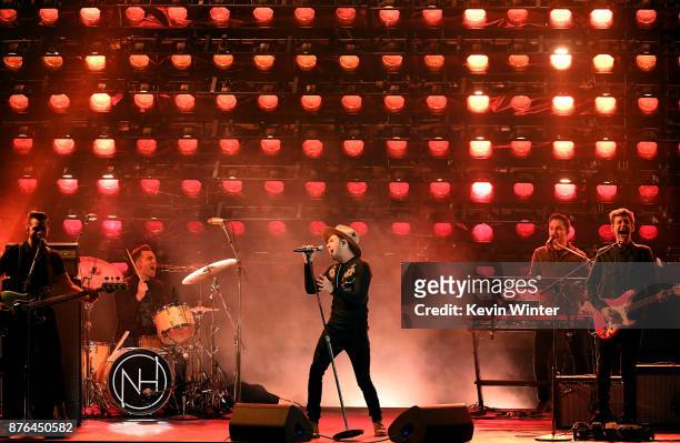 Niall Horan performs onstage during the 2017 American Music Awards at Microsoft Theater on November 19, 2017 in Los Angeles, California.