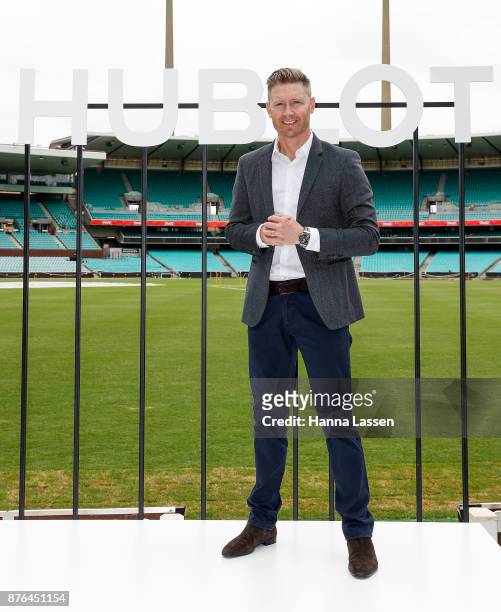 Official Hublot Ambassador Michael Clarke arrives at the Sydney Cricket Ground on November 20, 2017 in Sydney, Australia.
