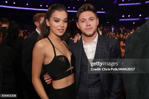 Hailee Steinfeld and Niall Horan during the 2017 American Music Awards at Microsoft Theater on November 19, 2017 in Los Angeles, California.