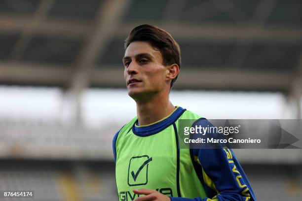 Roberto Inglese of Ac Chievo Verona during the Serie A football match between Torino Fc and Ac Chievo Verona . The match ended in a 1-1 tie.