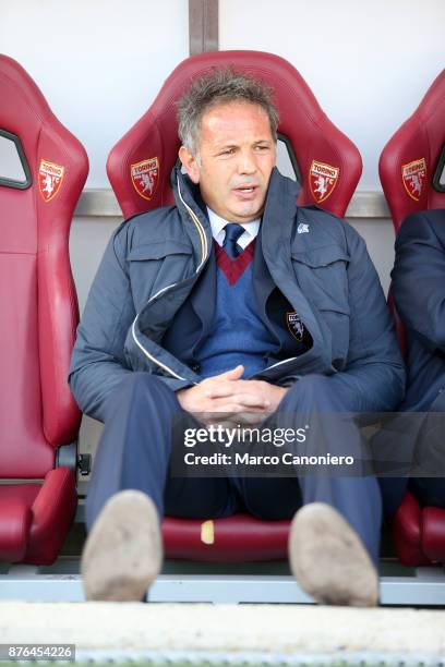 Sinisa Mihajlovic, head coach of Torino FC, looks on before the Serie A football match between Torino FC and Ac Chievo Verona . The match ended in a...