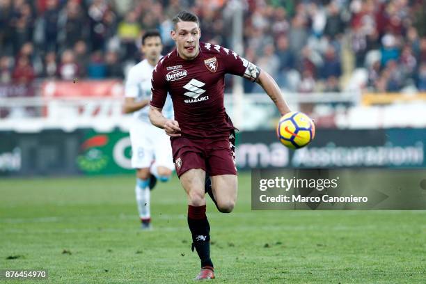 Andrea Belotti of Torino FC in action during the Serie A football match between Torino Fc and Ac Chievo Verona . The match ended in a 1-1 tie.