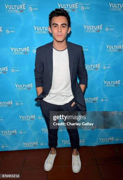 Actor Tyler Alvaraz attends the 'American Vandal' panel during Vulture Festival LA presented by AT&T at Hollywood Roosevelt Hotel on November 19,...