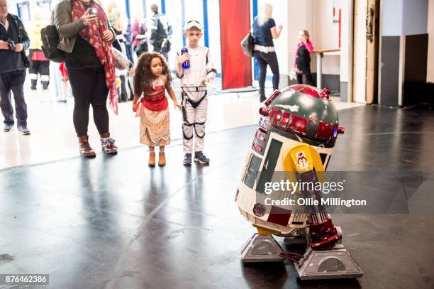 Star Wars R2D2 seen during the Birmingham MCM Comic Con held at NEC Arena on November 19, 2017 in Birmingham, England.