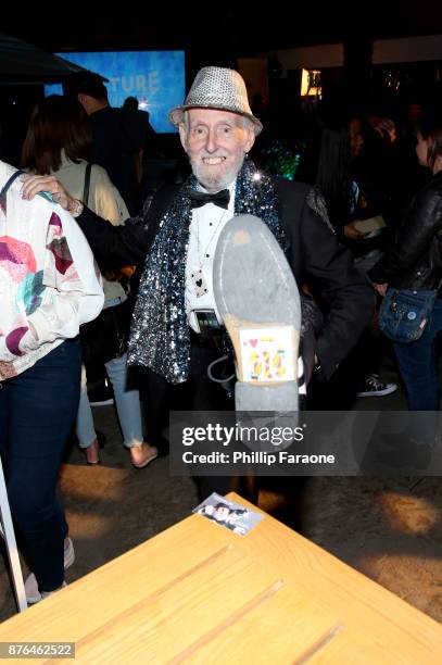 Magician Fantastic Fig entertains festivalgoers in the Vulture Lounge during Vulture Festival LA presented by AT&T at The Hollywood Roosevelt Hotel...