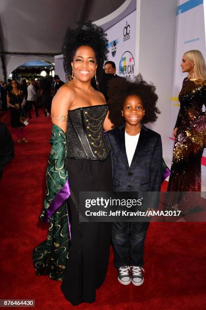 Callaway Lane and Raif-Henok Emmanuel Kendrick attend the 2017 American Music Awards at Microsoft Theater on November 19, 2017 in Los Angeles,...