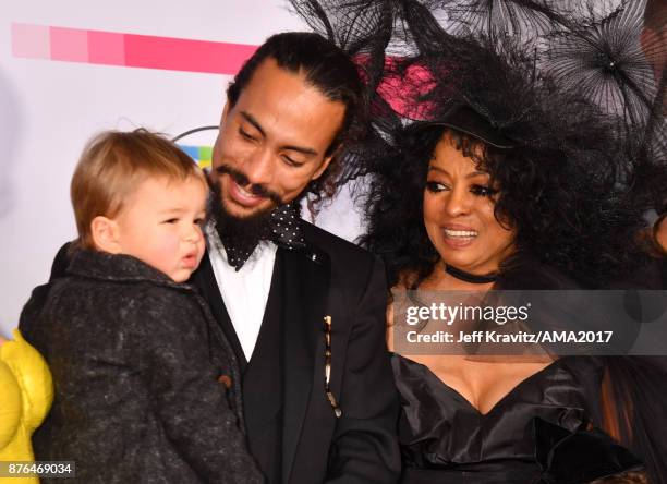 Ross Naess and Diana Ross attend the 2017 American Music Awards at Microsoft Theater on November 19, 2017 in Los Angeles, California.