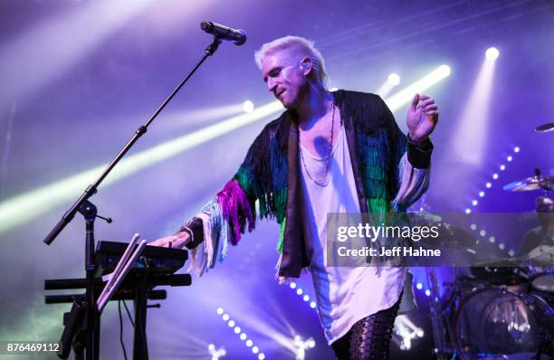 Singer/keyboardist Nicholas Petricca of Walk the Moon performs at The Fillmore Charlotte on November 19, 2017 in Charlotte, North Carolina.