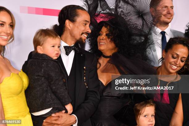 Ross Naess, Diana Ross, and Chudney Ross attend the 2017 American Music Awards at Microsoft Theater on November 19, 2017 in Los Angeles, California.