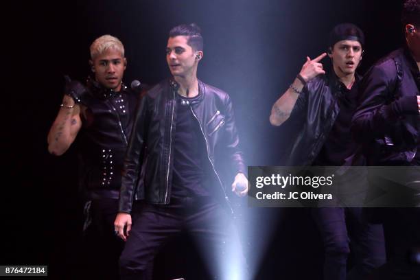 Erick Colon, Zabdiel De Jesus, Christopher Velez, and Richard Camacho of CNCO perform onstage during Uforia's 'K-Love Live!' at The Forum on November...