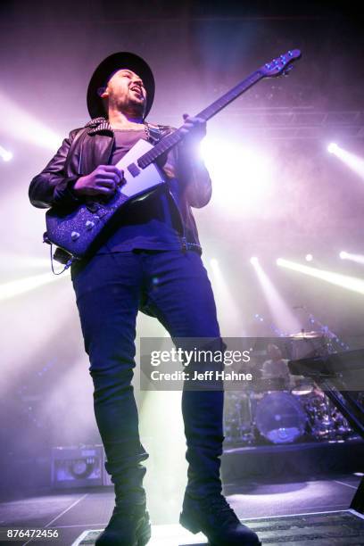 Guitarist Eli Maiman of Walk the Moon performs at The Fillmore Charlotte on November 19, 2017 in Charlotte, North Carolina.