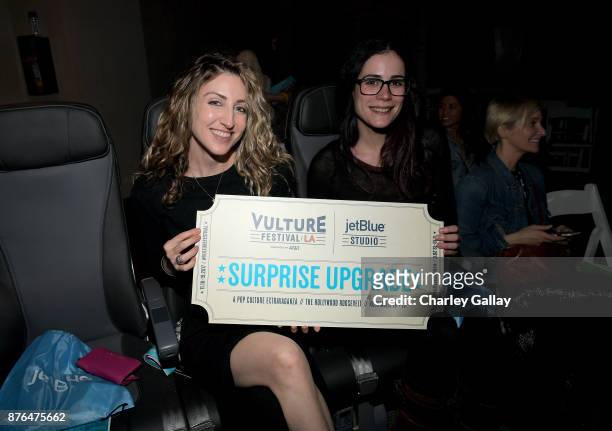 Festivalgoers receive a jetBlue surprise upgrade during Vulture Festival LA presented by AT&T at Hollywood Roosevelt Hotel on November 19, 2017 in...