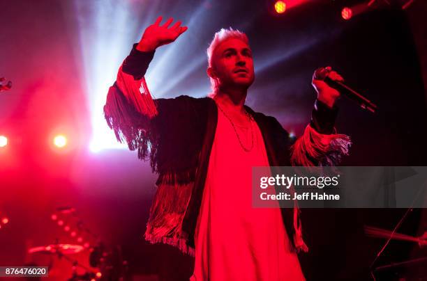 Singer/keyboardist Nicholas Petricca of Walk the Moon performs at The Fillmore Charlotte on November 19, 2017 in Charlotte, North Carolina.