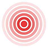 Isolated bold vector red ring. Pain circle. Symbol of pain.