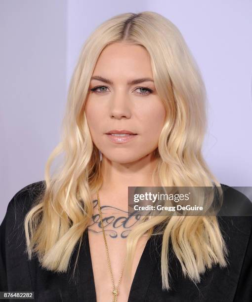 Skylar Grey arrives at the 2017 American Music Awards at Microsoft Theater on November 19, 2017 in Los Angeles, California.