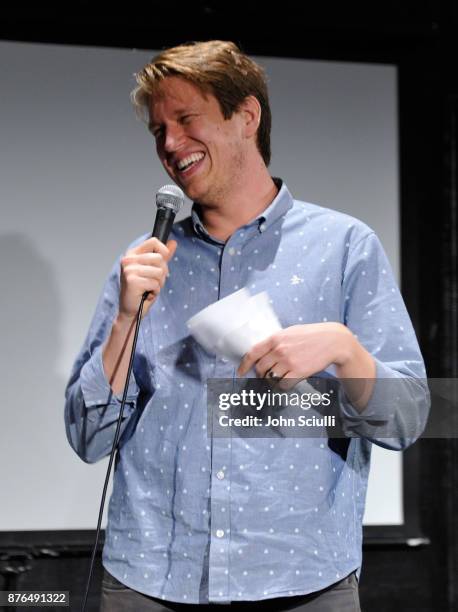 Pete Holmes speaks onstage during Comedians You Should & Will Know hosted By Pete Holmes and the cast of HBO's "Crashing" during Vulture Festival LA...