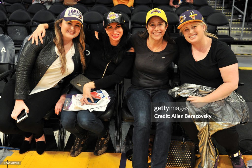 Celebrities At The Los Angeles Lakers Game